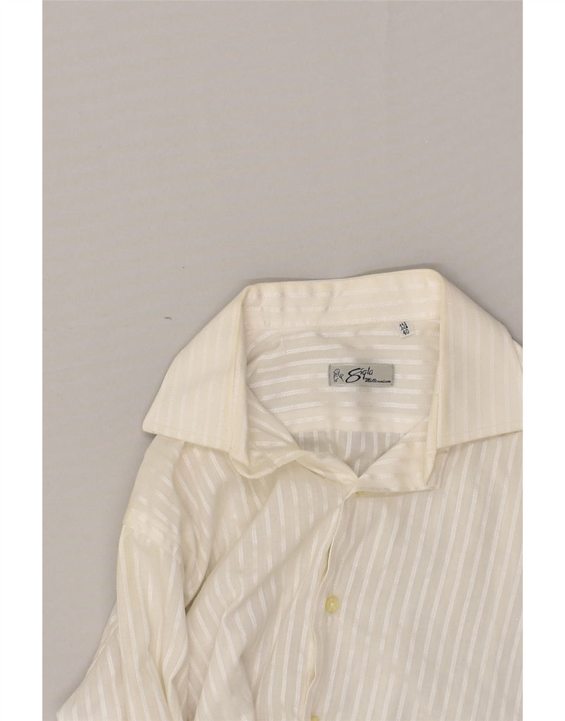 VINTAGE Mens Shirt Size 15 3/4 40 Medium White Pinstripe Cotton | Vintage Vintage | Thrift | Second-Hand Vintage | Used Clothing | Messina Hembry 