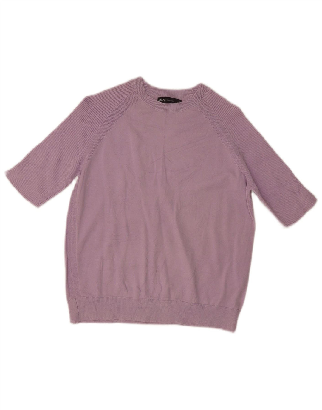 Marks & Spencer Womens Boat Neck Jumper Sweater UK 12 Medium Purple