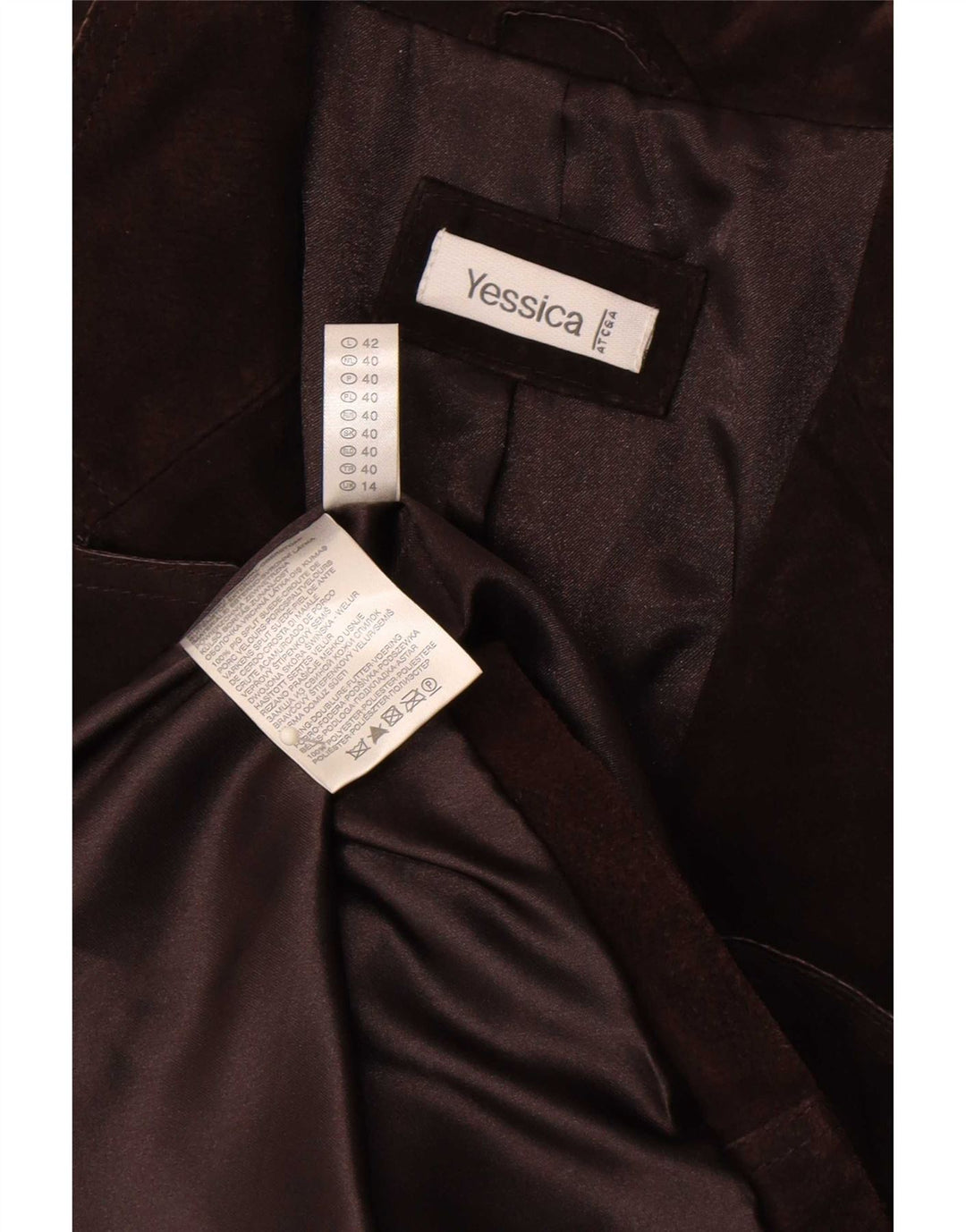 Yessica Womens Suede Overcoat UK 14 Medium Brown Leather