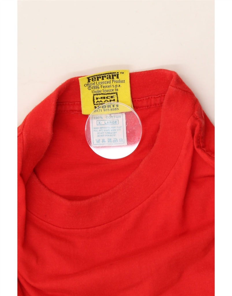 FERRARI Mens Graphic T-Shirt Top XL Red Cotton Vintage Ferrari and Second-Hand Ferrari from Messina Hembry 