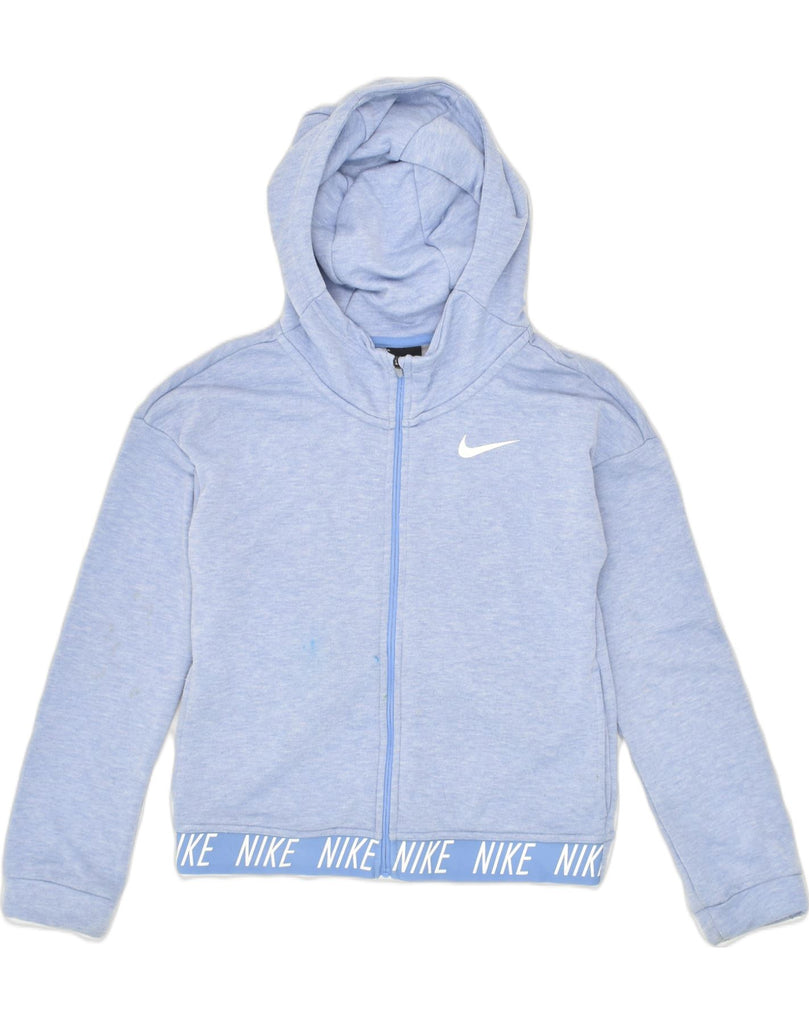 NIKE Boys Zip Hoodie Sweater 12-13 Years Large Blue Polyester | Vintage Nike | Thrift | Second-Hand Nike | Used Clothing | Messina Hembry 