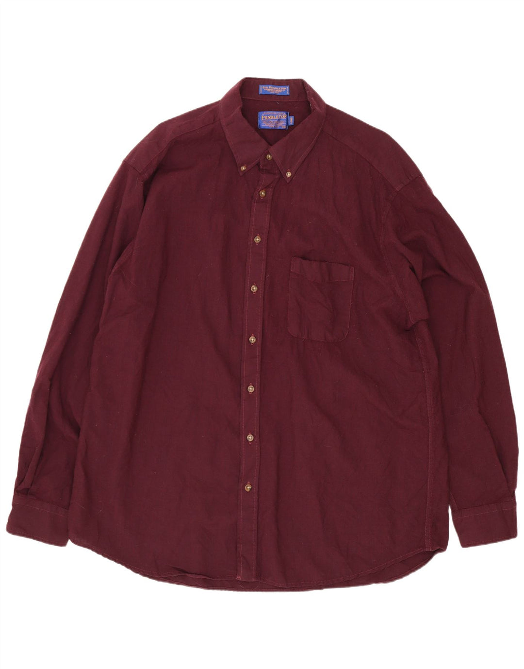 Pendleton Mens Long Overshirt Flannel Shirt 2XL Burgundy Wool