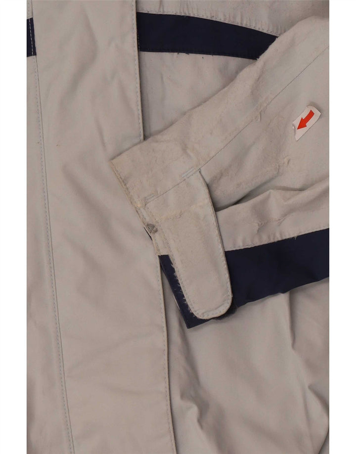 Jack Wolfskin Womens Hooded Rain Jacket UK 14 Medium Blue Colourblock
