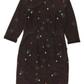 White Stuff Womens 3/4 Sleeve Sheath Dress UK 10 Small Grey Spotted