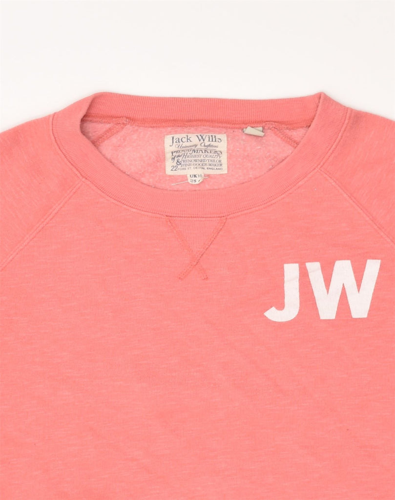 JACK WILLS Womens Sweatshirt Jumper UK 10 Small Pink Cotton | Vintage Jack Wills | Thrift | Second-Hand Jack Wills | Used Clothing | Messina Hembry 