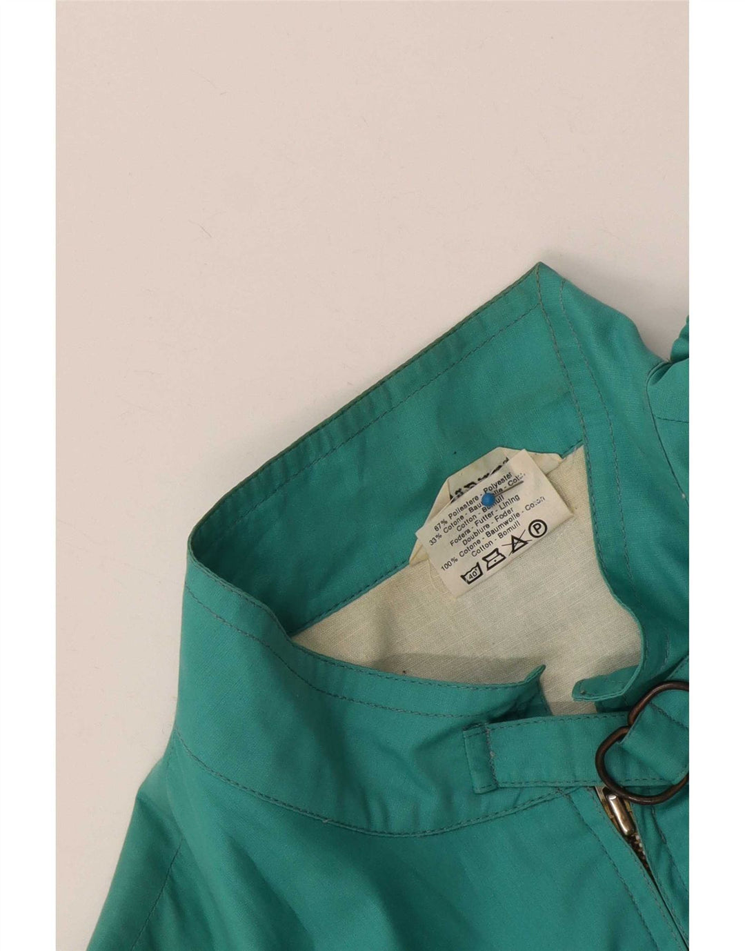 Vintage Womens Bomber Jacket UK 12 Medium Turquoise Colourblock Polyester
