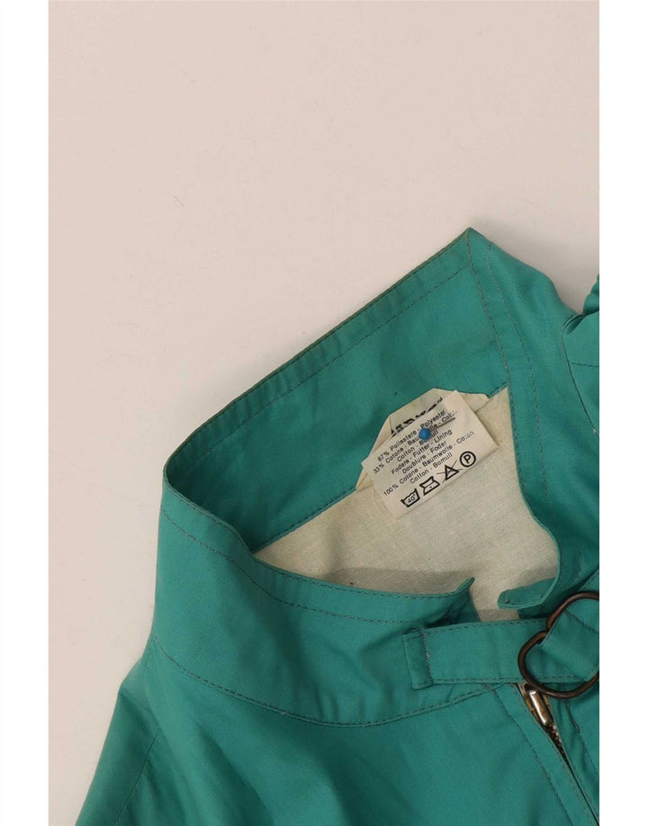 Vintage Womens Bomber Jacket UK 12 Medium Turquoise Colourblock Polyester