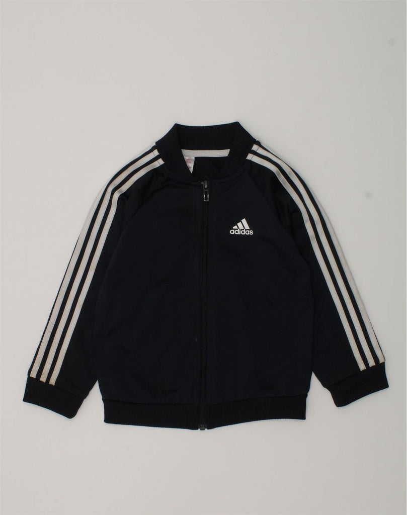 ADIDAS Boys Tracksuit Top Jacket 5-6 Years Navy Blue Polyester | Vintage Adidas | Thrift | Second-Hand Adidas | Used Clothing | Messina Hembry 