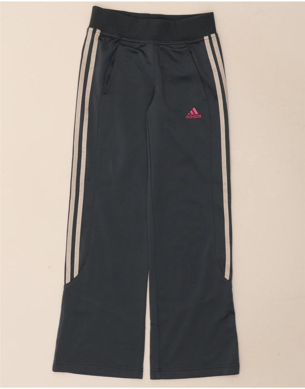 Adidas Girls Loose Fit Tracksuit Trousers Joggers 9-10 Years Grey Polyester