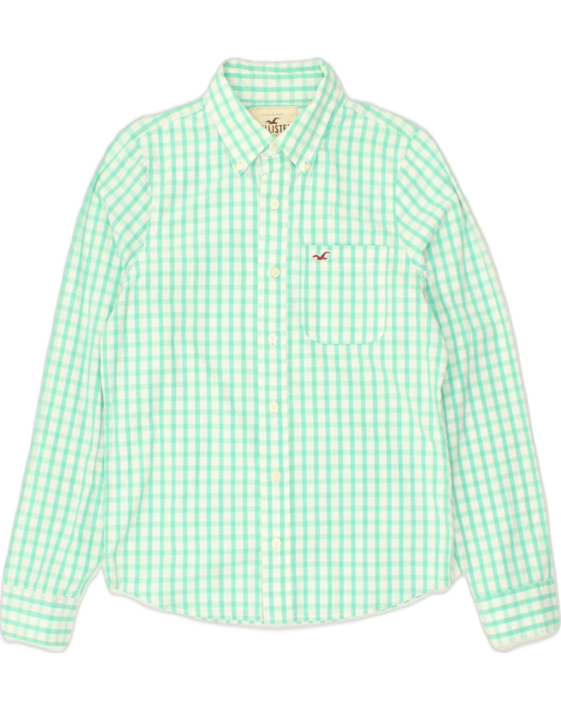 HOLLISTER Mens Shirt Small Green Gingham Cotton | Vintage Hollister | Thrift | Second-Hand Hollister | Used Clothing | Messina Hembry 