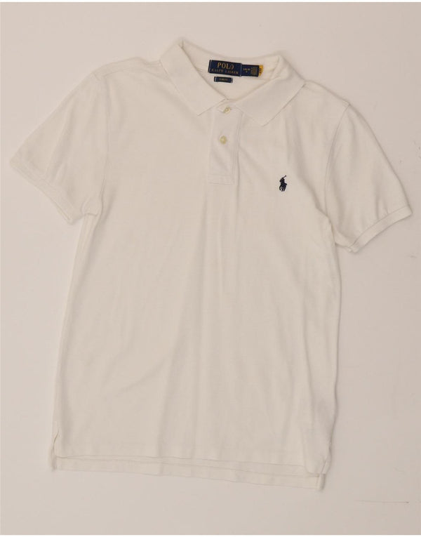 Polo Ralph Lauren Boys Slim Fit Polo Shirt 14-15 Years Large White Cotton