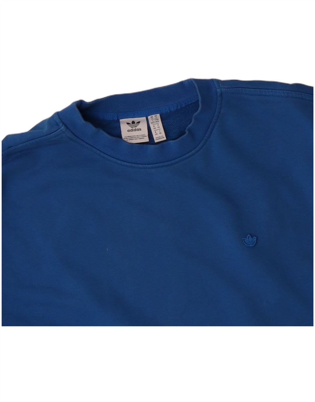 ADIDAS Womens Oversized Sweatshirt Jumper UK 14 Large Blue Cotton