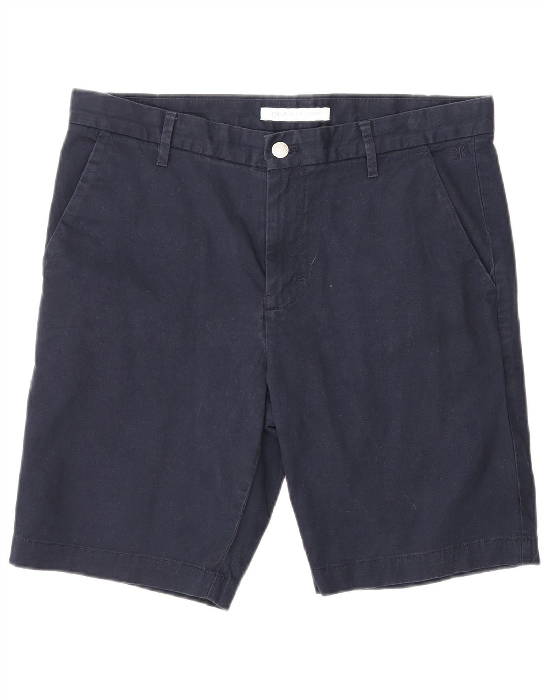 Calvin Klein Mens Chino Shorts W32 Medium Navy Blue Cotton
