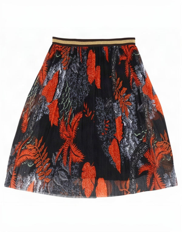 Desigual Womens A-Line Skirt XL W36 Black Floral Polyester
