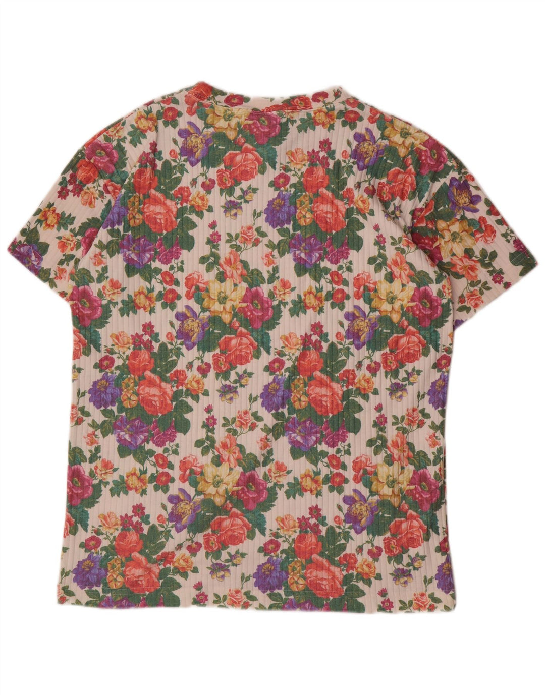 ERIKA Mens Graphic T-Shirt Top Medium Multicoloured Floral Cotton