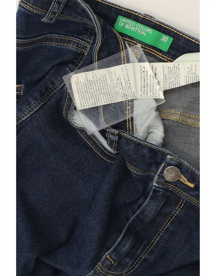 BENETTON Womens Slim Jeans W30 L28 Navy Blue Cotton Vintage Benetton and Second-Hand Benetton from Messina Hembry 