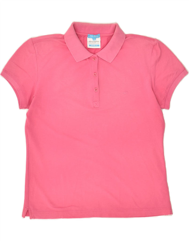 CHAMPION Womens Herritage Fit Polo Shirt UK 18 XL Pink Cotton | Vintage Champion | Thrift | Second-Hand Champion | Used Clothing | Messina Hembry 