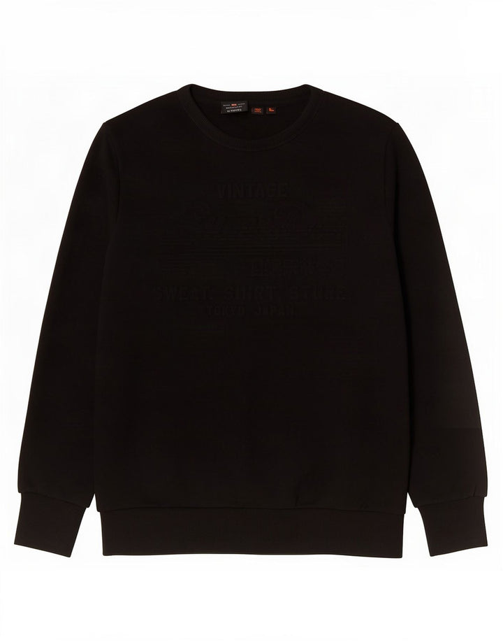 Superdry Mens Sweatshirt Jumper Large Black Cotton