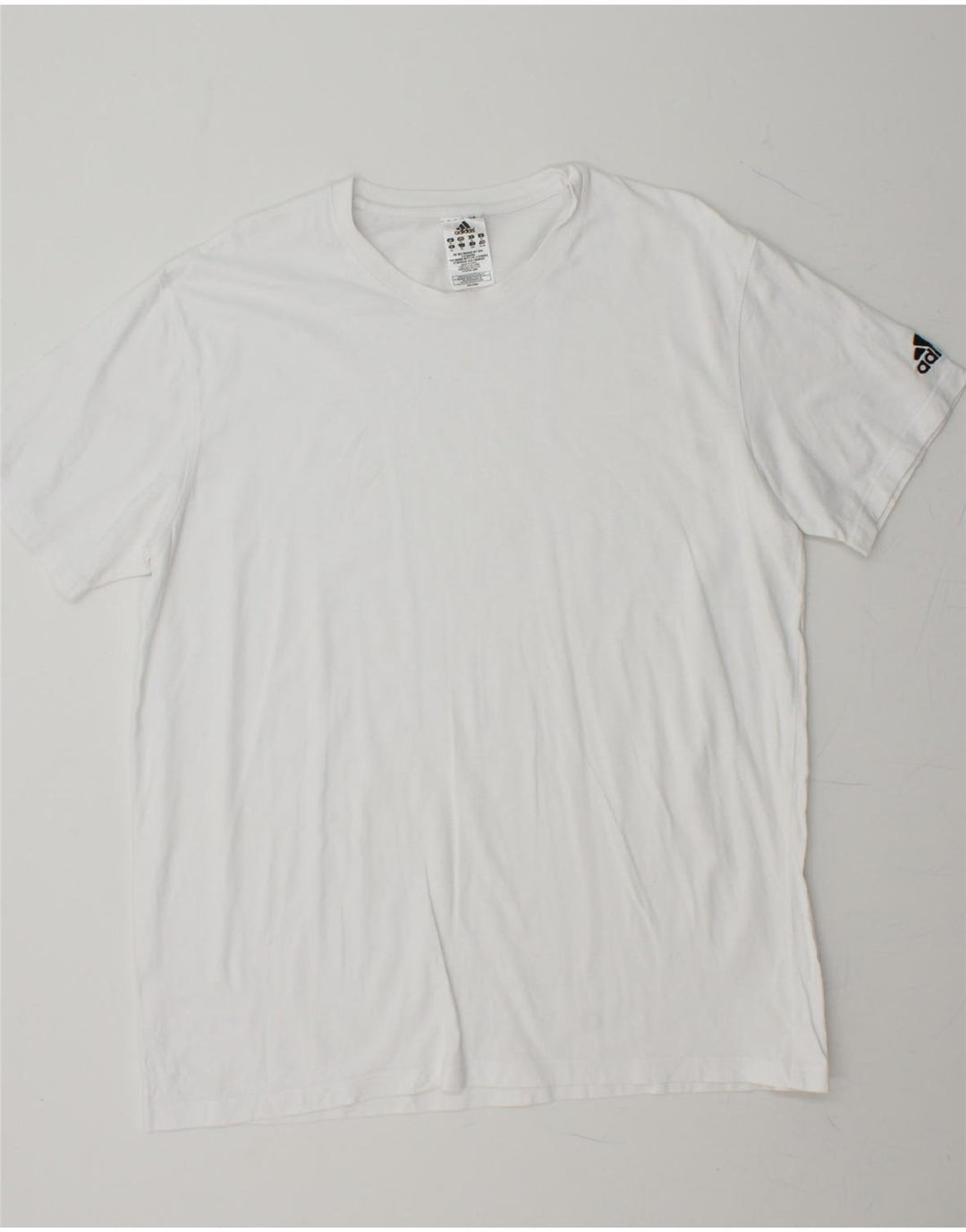 ADIDAS Mens T-Shirt Top XL White Cotton Vintage Adidas and Second-Hand Adidas from Messina Hembry 