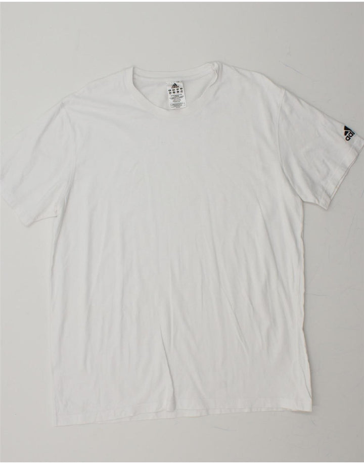 ADIDAS Mens T-Shirt Top XL White Cotton Vintage Adidas and Second-Hand Adidas from Messina Hembry 
