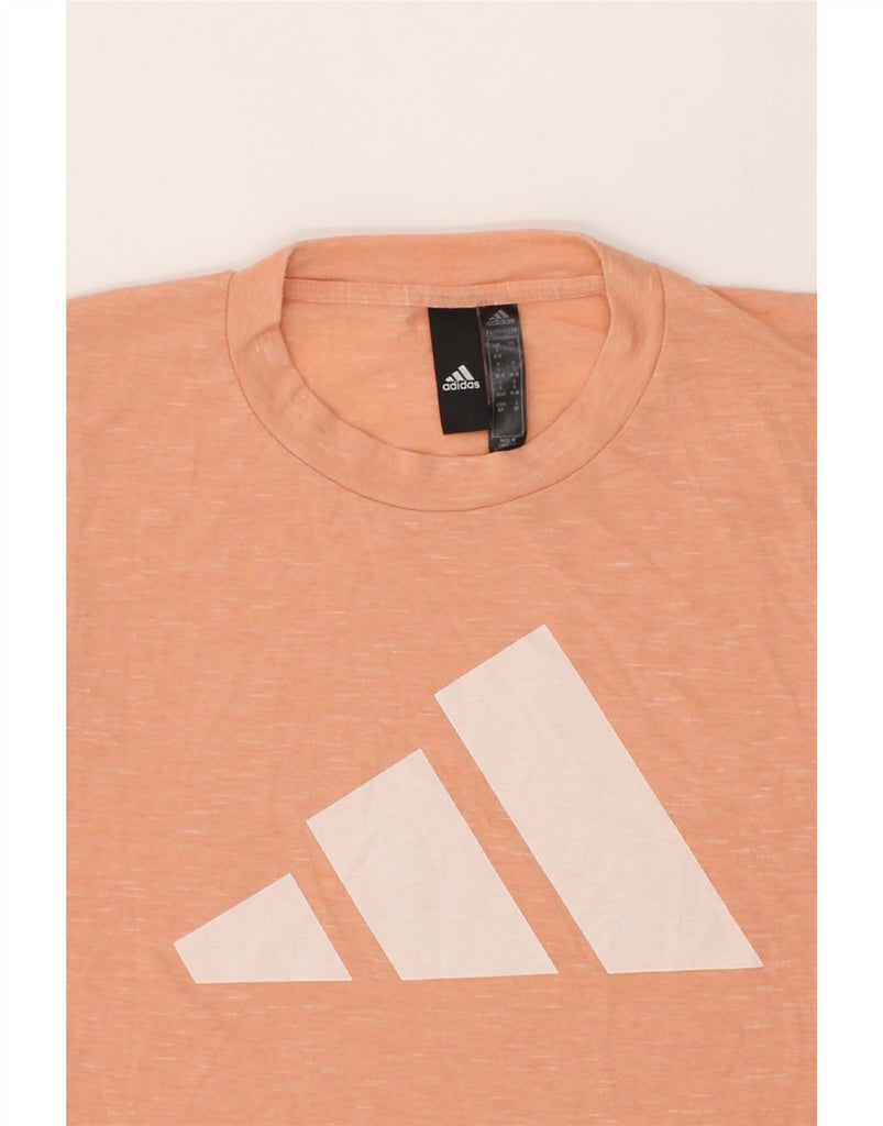 ADIDAS Womens Graphic T-Shirt Top UK 8/10 Small Pink Flecked Vintage Adidas and Second-Hand Adidas from Messina Hembry 
