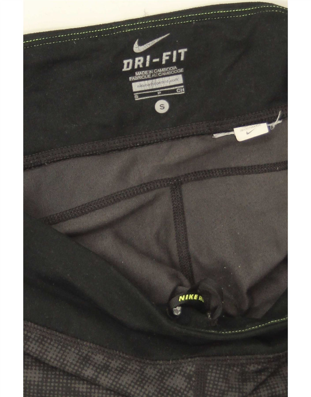 Nike Womens Dri Fit Leggings UK 10 Small  Black Geometric