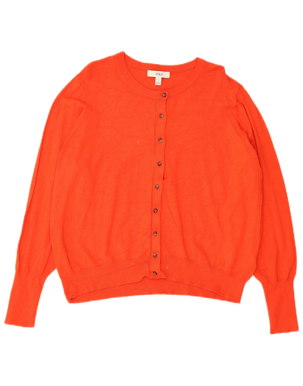 Marks & Spencer Womens Cardigan Sweater UK 22 3XL Red Viscose