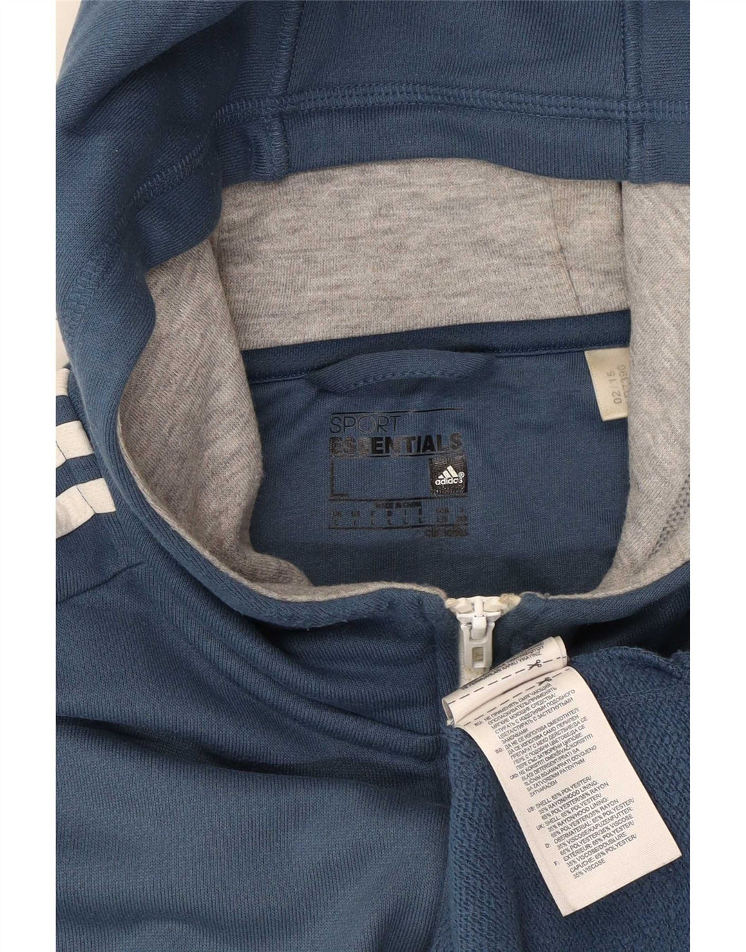 Adidas Mens Climalite Zip Hoodie Sweater Large Navy Blue Polyester