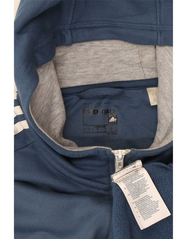 Adidas Mens Climalite Zip Hoodie Sweater Large Navy Blue Polyester