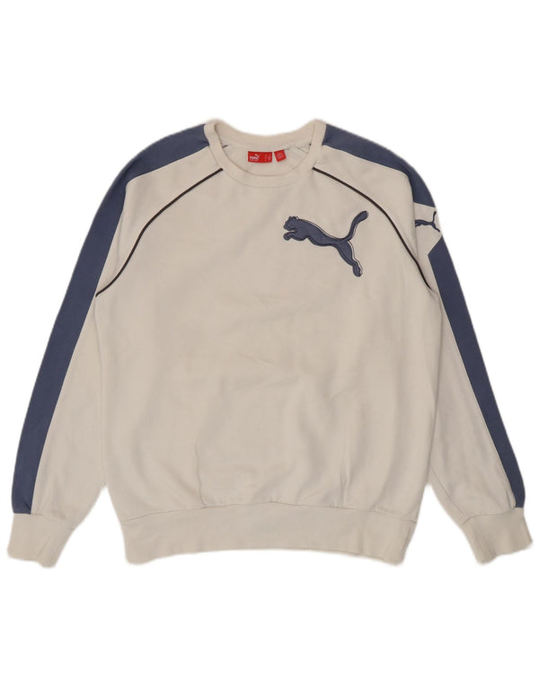 Puma Mens Graphic Sweatshirt Jumper Medium White Colourblock