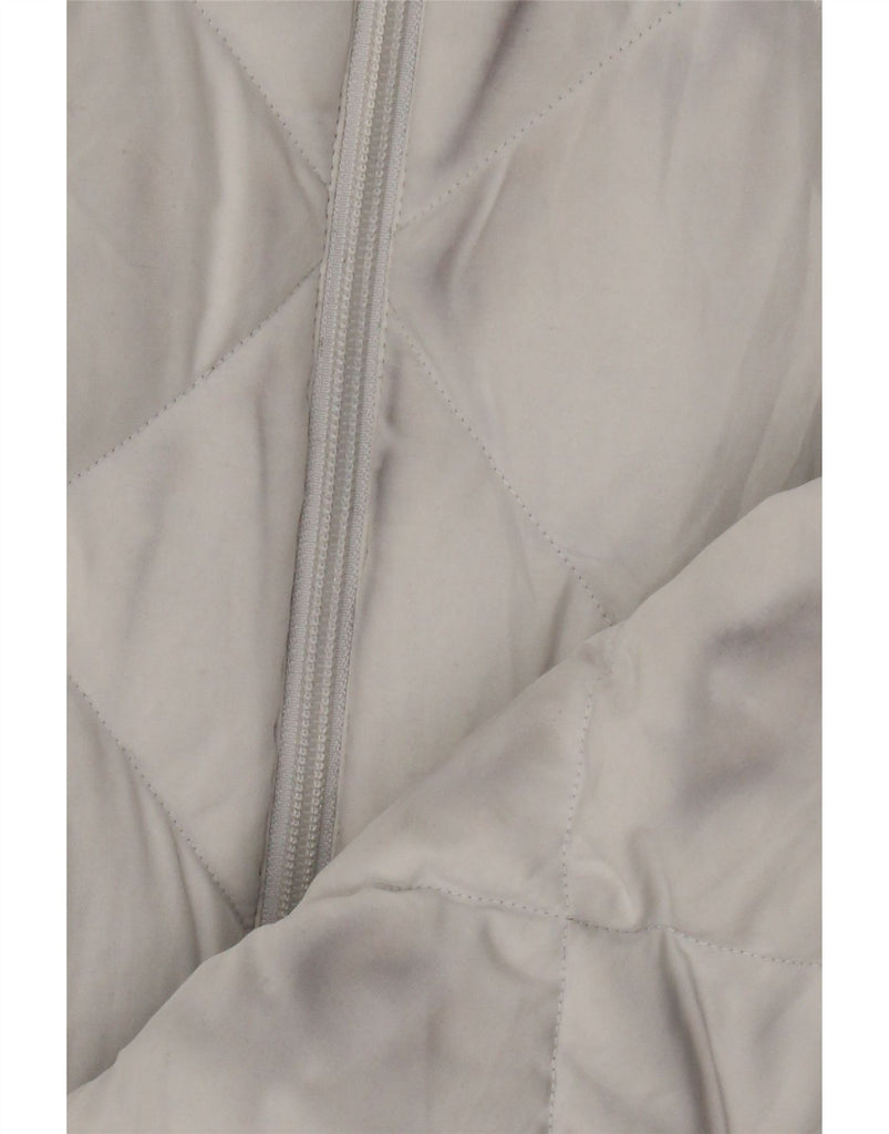 NIKE Womens Hooded Quilted Padded Jacket UK 10/12 Small Grey Vintage Nike and Second-Hand Nike from Messina Hembry 
