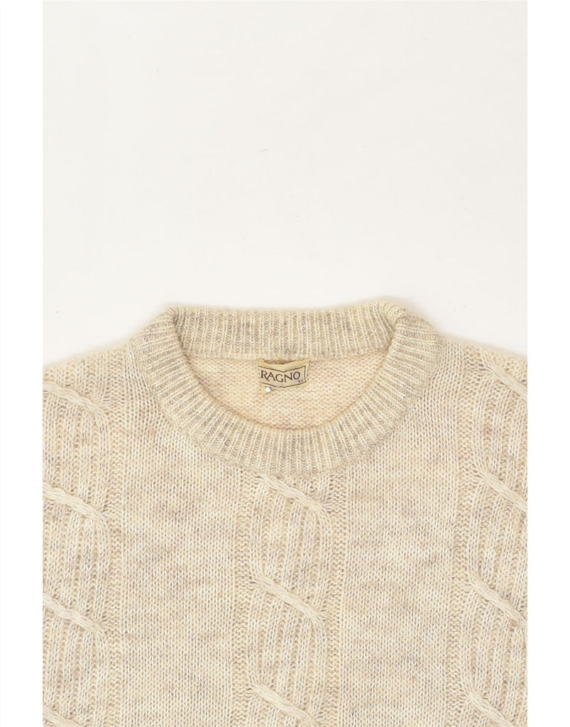 RAGNO Mens Boat Neck Jumper Sweater UK 42 Large Beige | Vintage Ragno | Thrift | Second-Hand Ragno | Used Clothing | Messina Hembry 