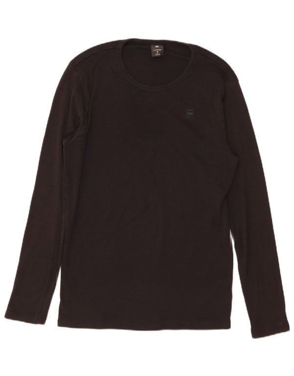 G-STAR Mens Top Long Sleeve Medium Black Cotton