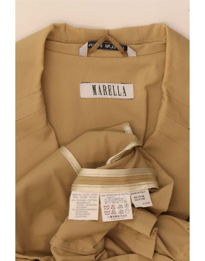 Marella Womens 3 Button Blazer Jacket UK 6 XS Beige Cotton