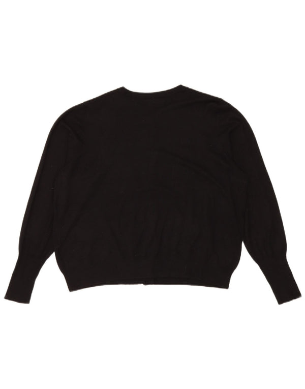 Marks & Spencer Womens Crop Cardigan Sweater UK 18 XL Black Viscose