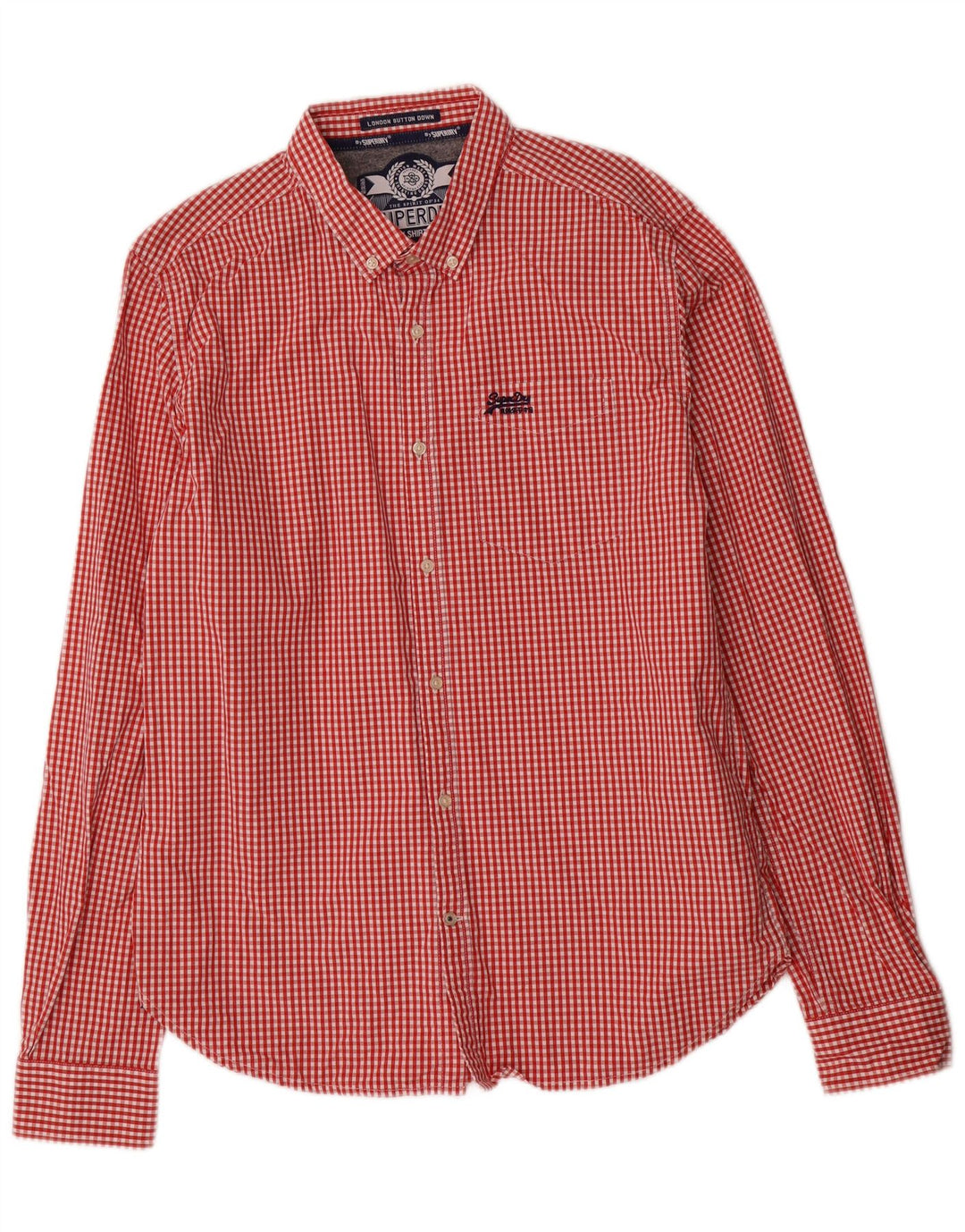 Superdry Mens Shirt XL Red Gingham Cotton
