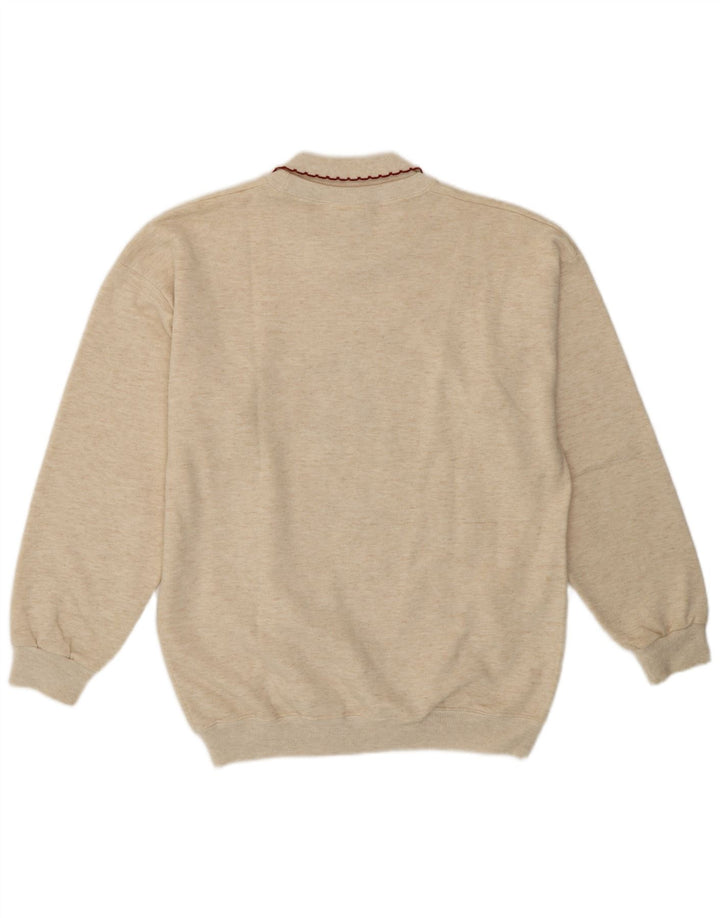 Oak Tree Womens Oversized Sweatshirt Jumper UK 10 Small Beige Floral