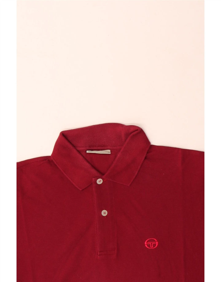 SERGIO TACCHINI Mens Polo Shirt IT 50 Medium Red Cotton