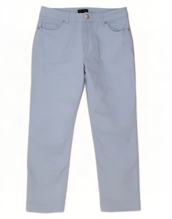 Phase Eight Womens Straight Cropped Trousers UK 14 Large W32 L25 Blue