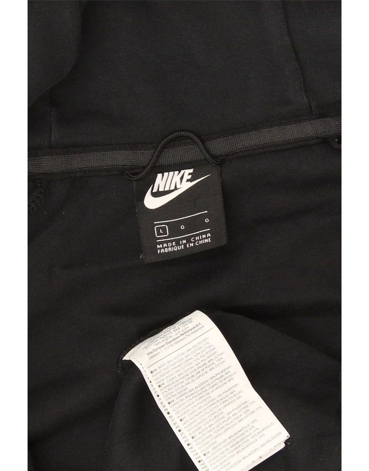 Nike Mens Zip Hoodie Sweater Large Black Cotton