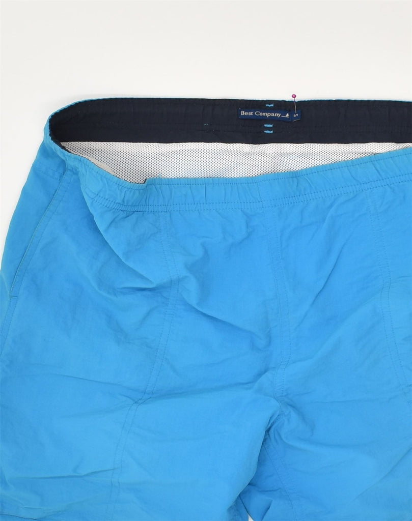 BEST COMPANY Mens Swimming Shorts Small Blue Polyester | Vintage Best Company | Thrift | Second-Hand Best Company | Used Clothing | Messina Hembry 