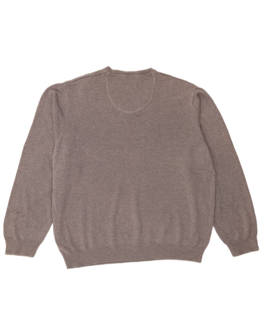 Marks & Spencer Mens Blue Harbour V-Neck Jumper Sweater 2XL Grey Cotton