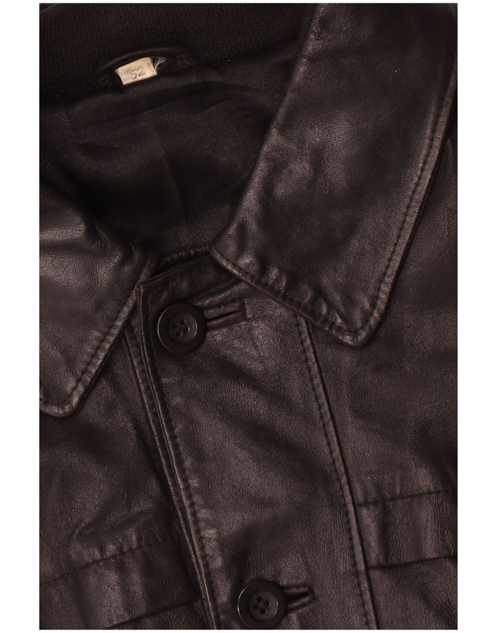 Vintage Mens Leather Jacket IT 52 XL Black Leather