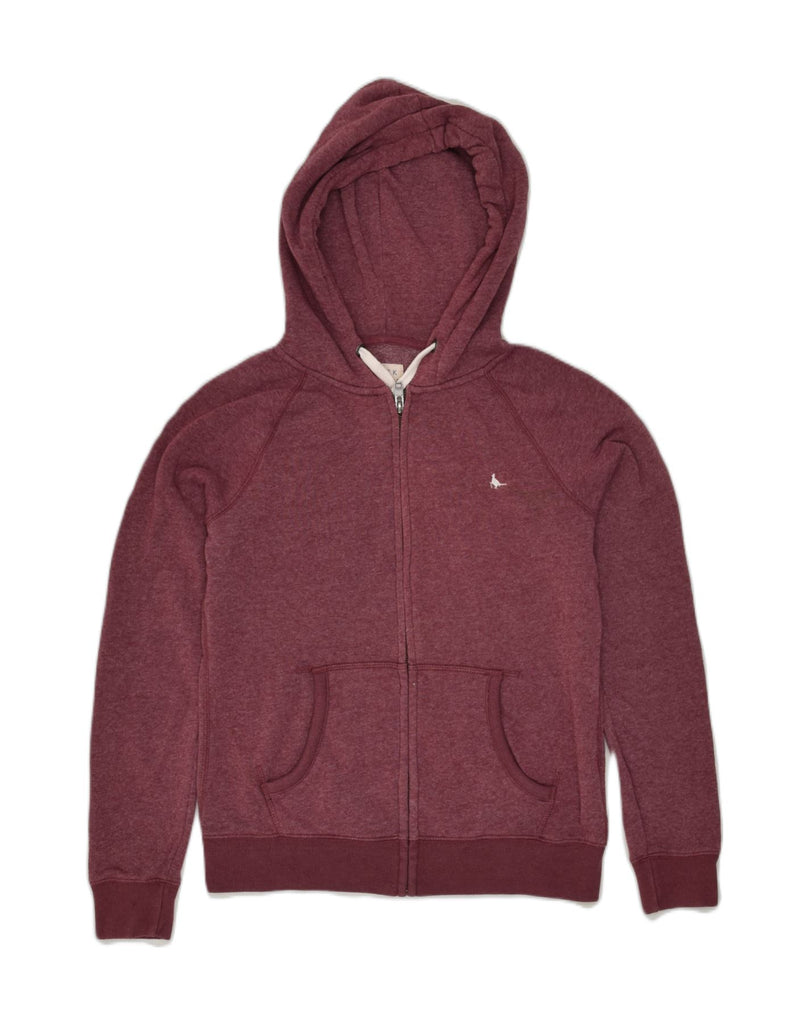 JACK WILLS Womens Zip Hoodie Sweater UK 10 Small Maroon Cotton | Vintage Jack Wills | Thrift | Second-Hand Jack Wills | Used Clothing | Messina Hembry 