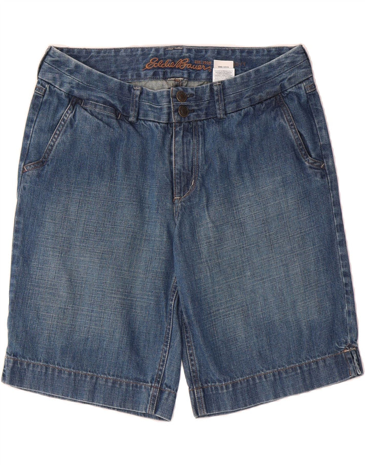 EDDIE BAUER Womens Curvy Denim Shorts US 10 Large W32  Blue Cotton Vintage Eddie Bauer and Second-Hand Eddie Bauer from Messina Hembry 