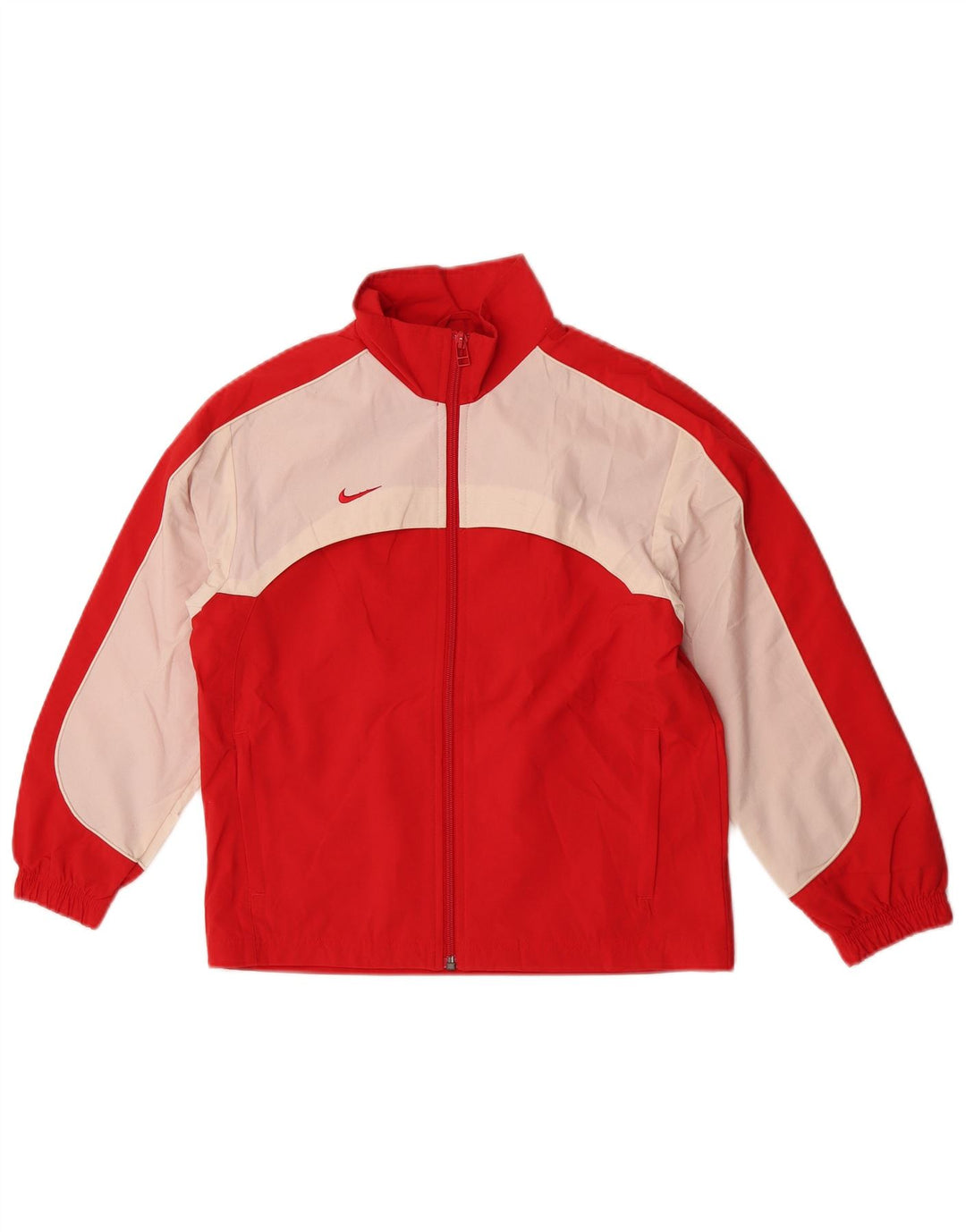Nike Boys Tracksuit Top Jacket 7-8 Years Red Colourblock Polyester