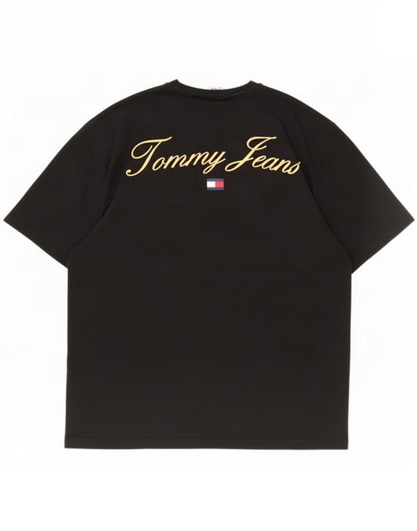 Tommy Hilfiger Mens Graphic T-Shirt Top Medium Black Cotton
