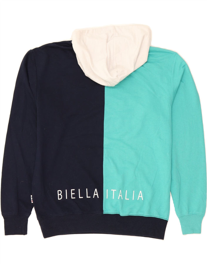 FILA Womens Graphic Hoodie Jumper UK 14 Medium Multicoloured Colourblock Vintage Fila and Second-Hand Fila from Messina Hembry 