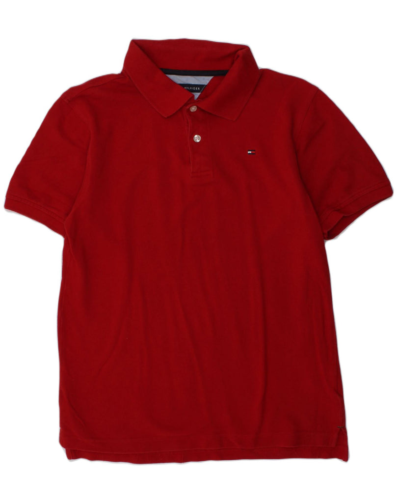 TOMMY HILFIGER Boys Polo Shirt 15-16 Years Large  Red Cotton | Vintage Tommy Hilfiger | Thrift | Second-Hand Tommy Hilfiger | Used Clothing | Messina Hembry 