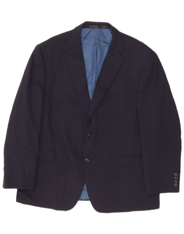 Marks & Spencer Mens 2 Button Blazer Jacket UK 46 3XL Navy Blue Wool